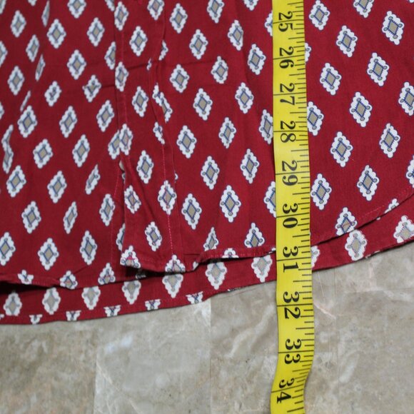 Tommy Hilfiger Men's Dress Shirt Red Size S Cotton Short Sleeve Diamond Pattern - Picture 8 of 9